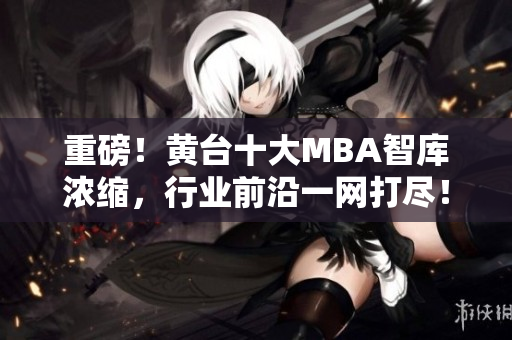 重磅！黄台十大MBA智库浓缩，行业前沿一网打尽！