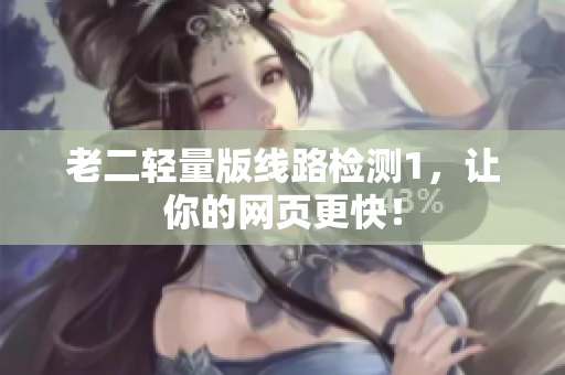 老二轻量版线路检测1，让你的网页更快！