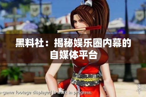 黑料社：揭秘娱乐圈内幕的自媒体平台