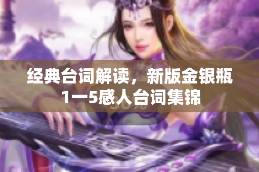 经典台词解读，新版金银瓶1一5感人台词集锦