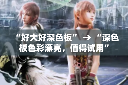 “好大好深色板” → “深色板色彩漂亮，值得试用”