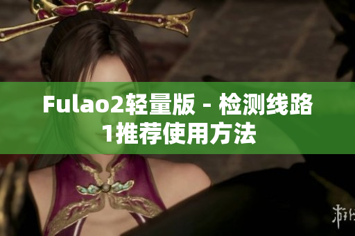 Fulao2轻量版 - 检测线路1推荐使用方法
