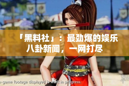 「黑料社」：最劲爆的娱乐八卦新闻，一网打尽