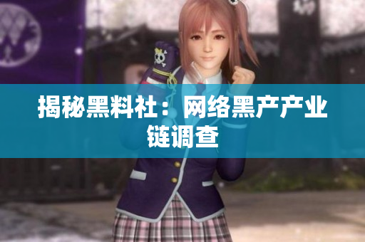 揭秘黑料社：网络黑产产业链调查