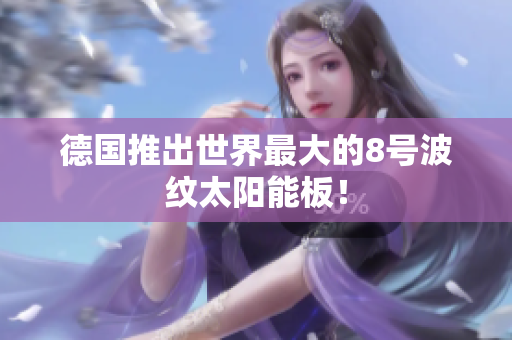 德国推出世界最大的8号波纹太阳能板！