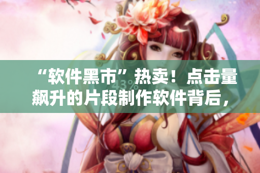 “软件黑市”热卖！点击量飙升的片段制作软件背后，隐藏了什么？