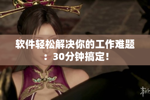 软件轻松解决你的工作难题：30分钟搞定！