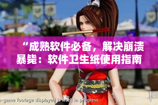 “成熟软件必备，解决崩溃暴毙：软件卫生纸使用指南”