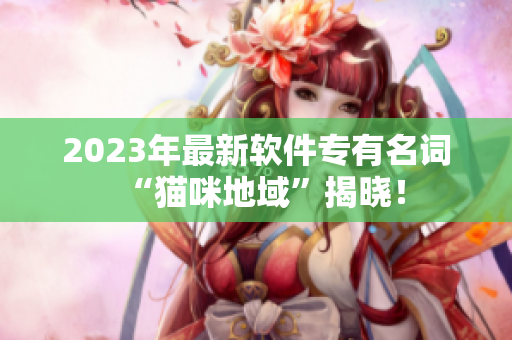 2023年最新软件专有名词“猫咪地域”揭晓！