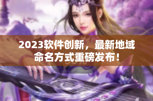 2023软件创新，最新地域命名方式重磅发布！