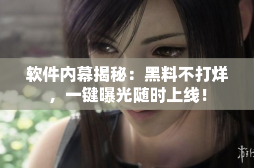 软件内幕揭秘：黑料不打烊，一键曝光随时上线！