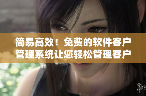 简易高效！免费的软件客户管理系统让您轻松管理客户