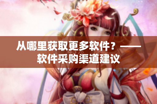 从哪里获取更多软件？——软件采购渠道建议
