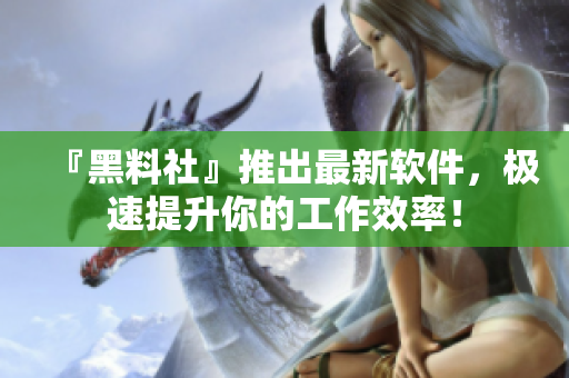 『黑料社』推出最新软件，极速提升你的工作效率！