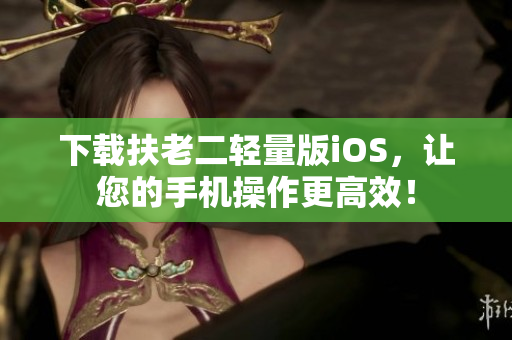 下载扶老二轻量版iOS，让您的手机操作更高效！