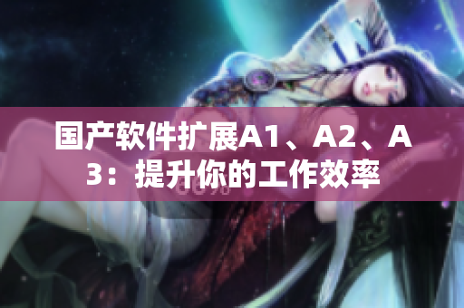 国产软件扩展A1、A2、A3：提升你的工作效率