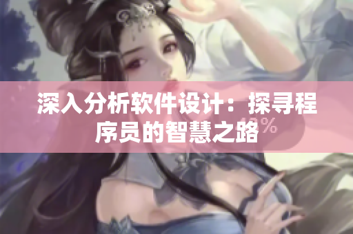 深入分析软件设计：探寻程序员的智慧之路