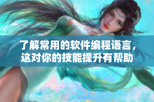 了解常用的软件编程语言，这对你的技能提升有帮助