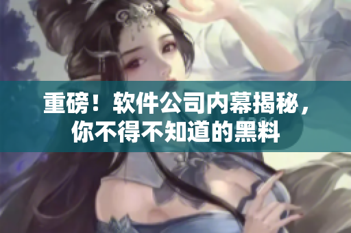 重磅！软件公司内幕揭秘，你不得不知道的黑料
