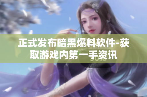 正式发布暗黑爆料软件-获取游戏内第一手资讯