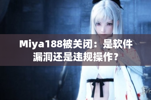 Miya188被关闭：是软件漏洞还是违规操作？
