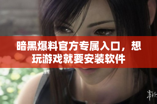 暗黑爆料官方专属入口，想玩游戏就要安装软件