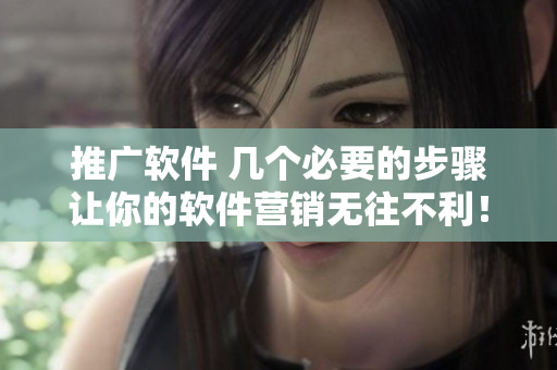 推广软件 几个必要的步骤让你的软件营销无往不利！