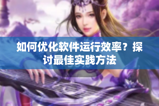 如何优化软件运行效率？探讨最佳实践方法