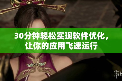 30分钟轻松实现软件优化，让你的应用飞速运行