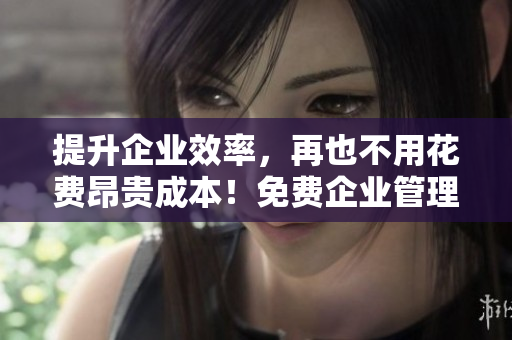 提升企业效率，再也不用花费昂贵成本！免费企业管理软件推荐