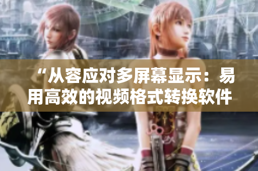 “从容应对多屏幕显示：易用高效的视频格式转换软件推荐”