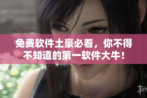 免费软件土豪必看，你不得不知道的第一软件大牛！