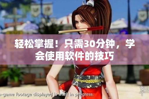 轻松掌握！只需30分钟，学会使用软件的技巧
